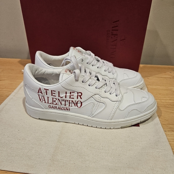 VALENTINO Garavani Atelier 07 white camouflage leather sneakers - Picture 2 of 8